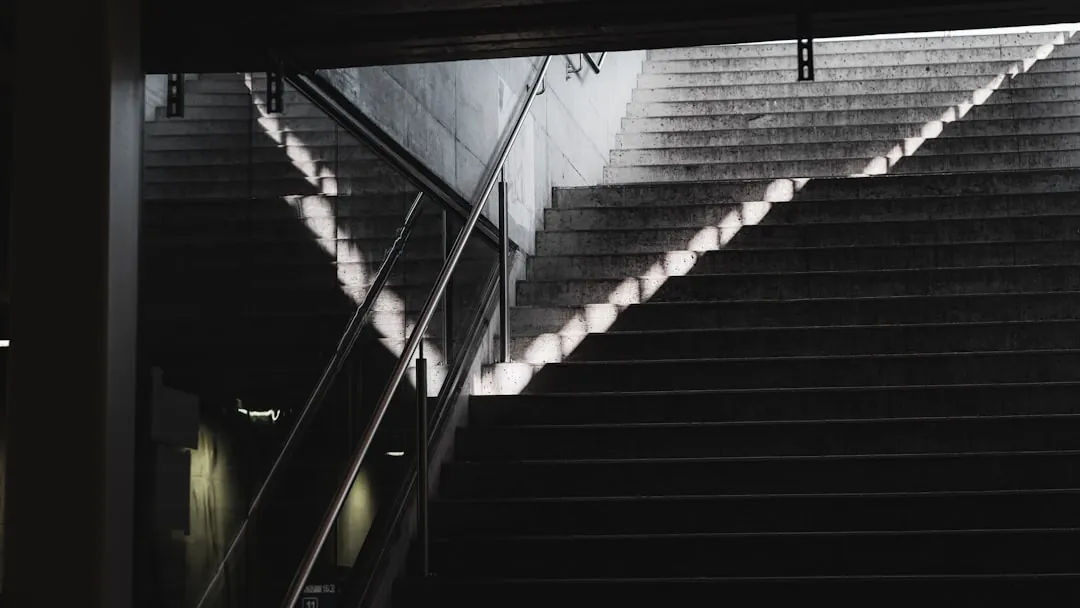 A set of stairs leading up to a building